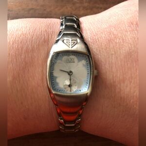 Y2K Roxy Quiksilver Blue Dial Hibiscus Flower Watch